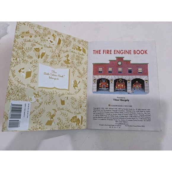 Little Golden Book The Fire Engine Book 1987 ephemera junk journal - Picture 6 of 7